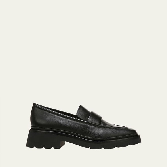 New Vince Women’s Robin Lug Loafers Sz7 Black Leather MSRP:$350 - Picture 3 of 11